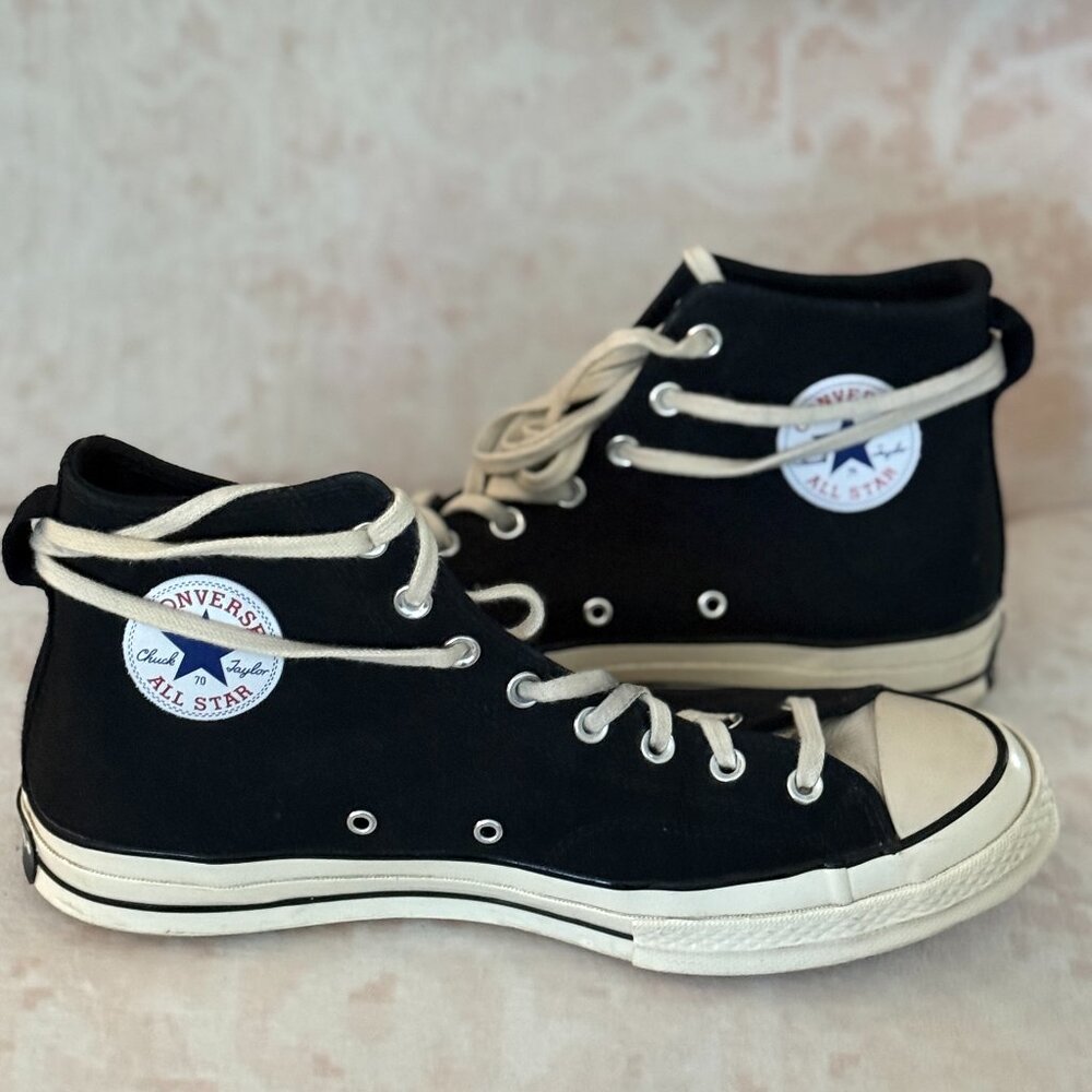🔥 RARE Authentic Converse Chuck Taylor 70 Hi Fear of God Black Natural